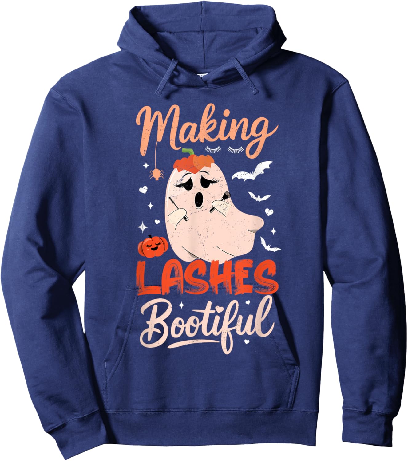 Funny Making Lashes Bootiful Halloween Costume Lash Tech Hoodie - Hoodie | Navy