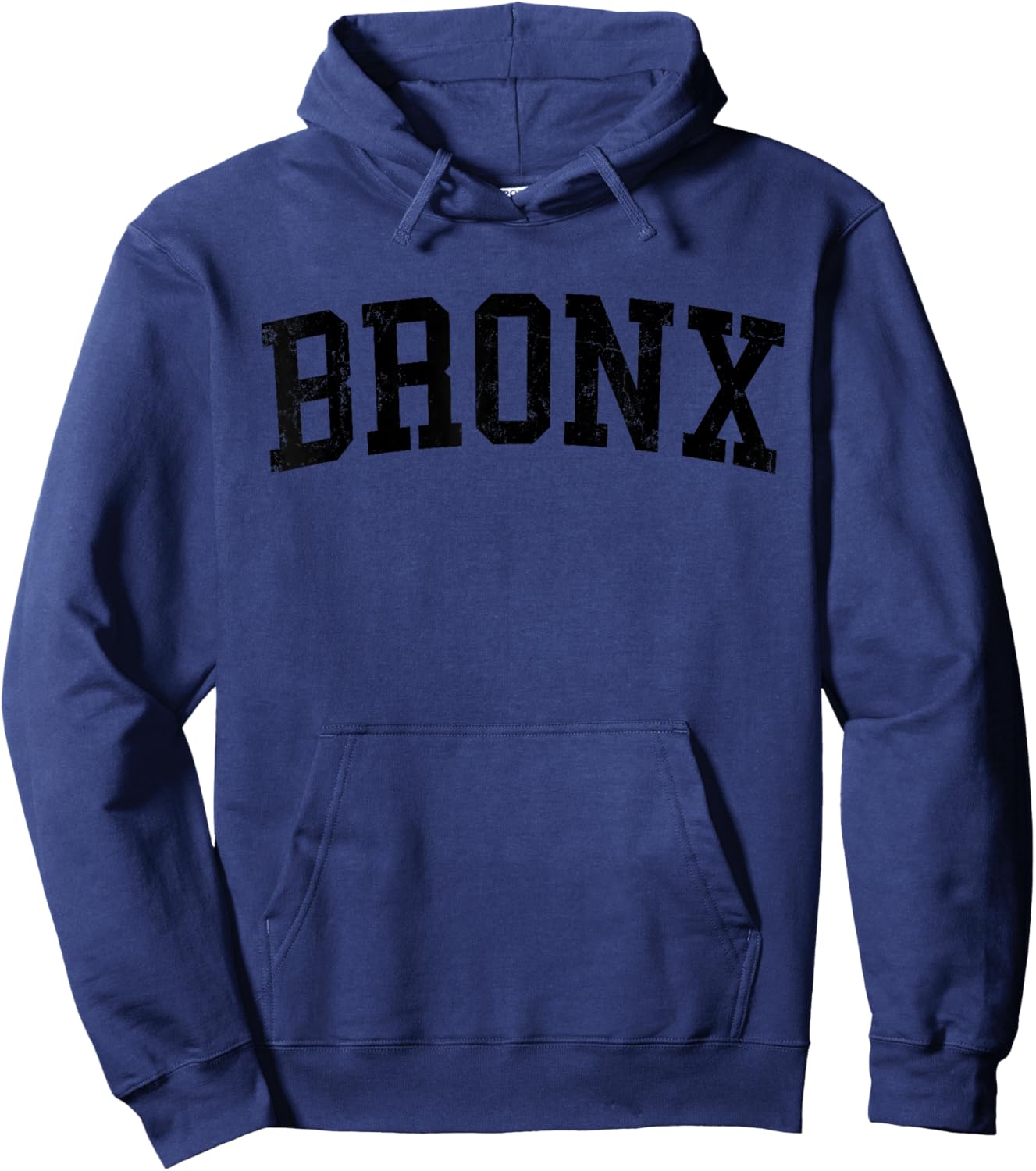 Vintage Bronx NY Distressed Black Varsity Style Hoodie - Hoodie | Navy