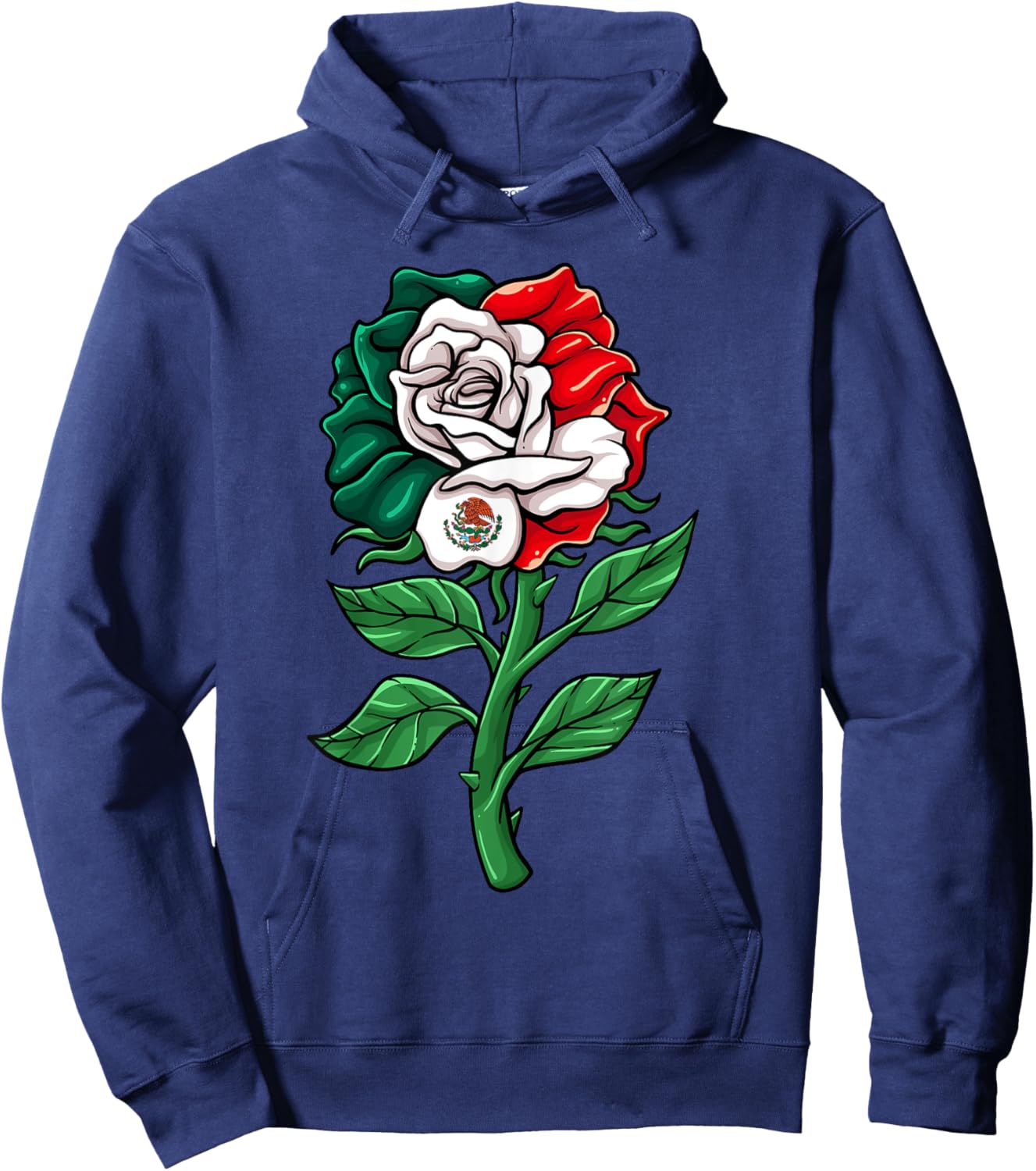 Mexico Gift Rose Tijuana Mexican Hispanic Pride Poncho Hoodie - Hoodie | Navy