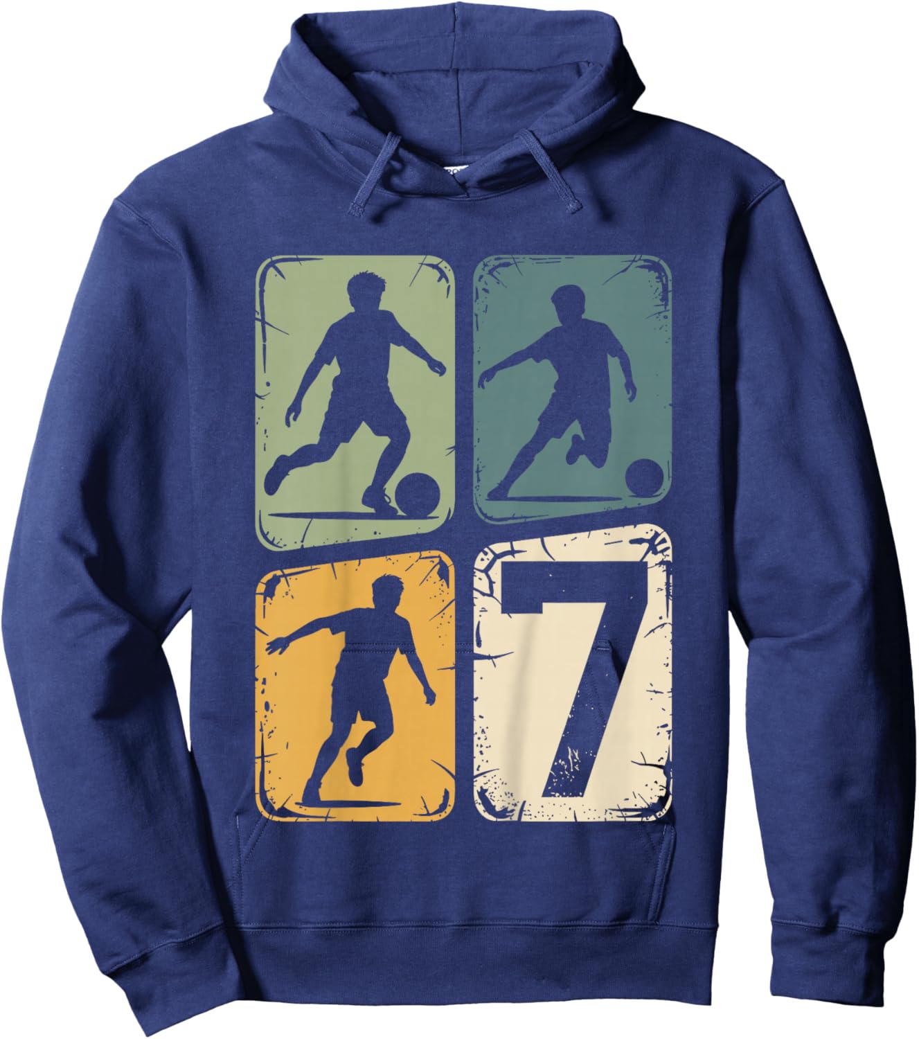 7. Geburtstag Junge Fußball Ball Jungs Fußballer 7 Jahre Hoodie - Hoodie | Navy