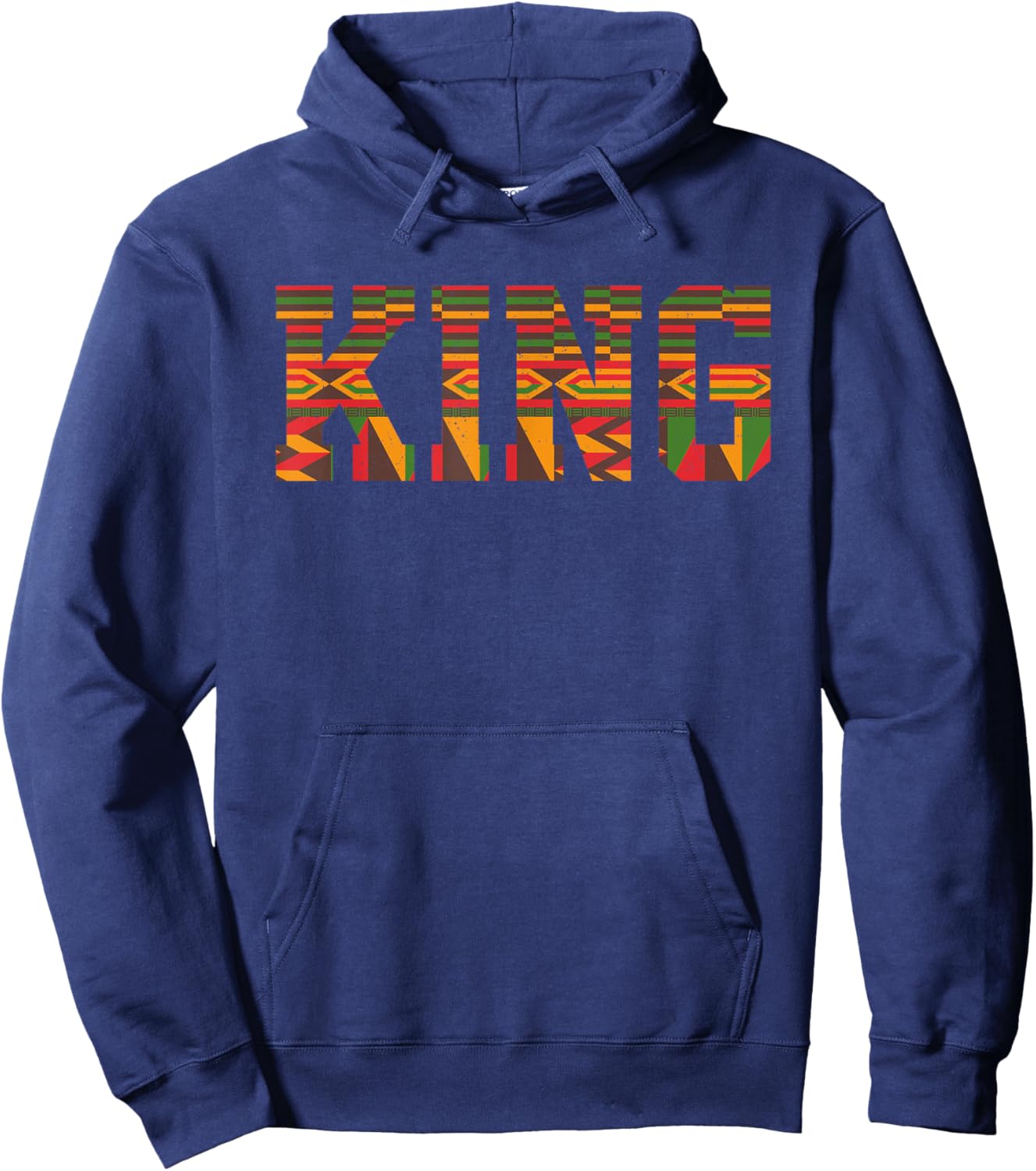 African King Art For Boys Men Afro African Print Kente Cloth Hoodie - Hoodie | Navy