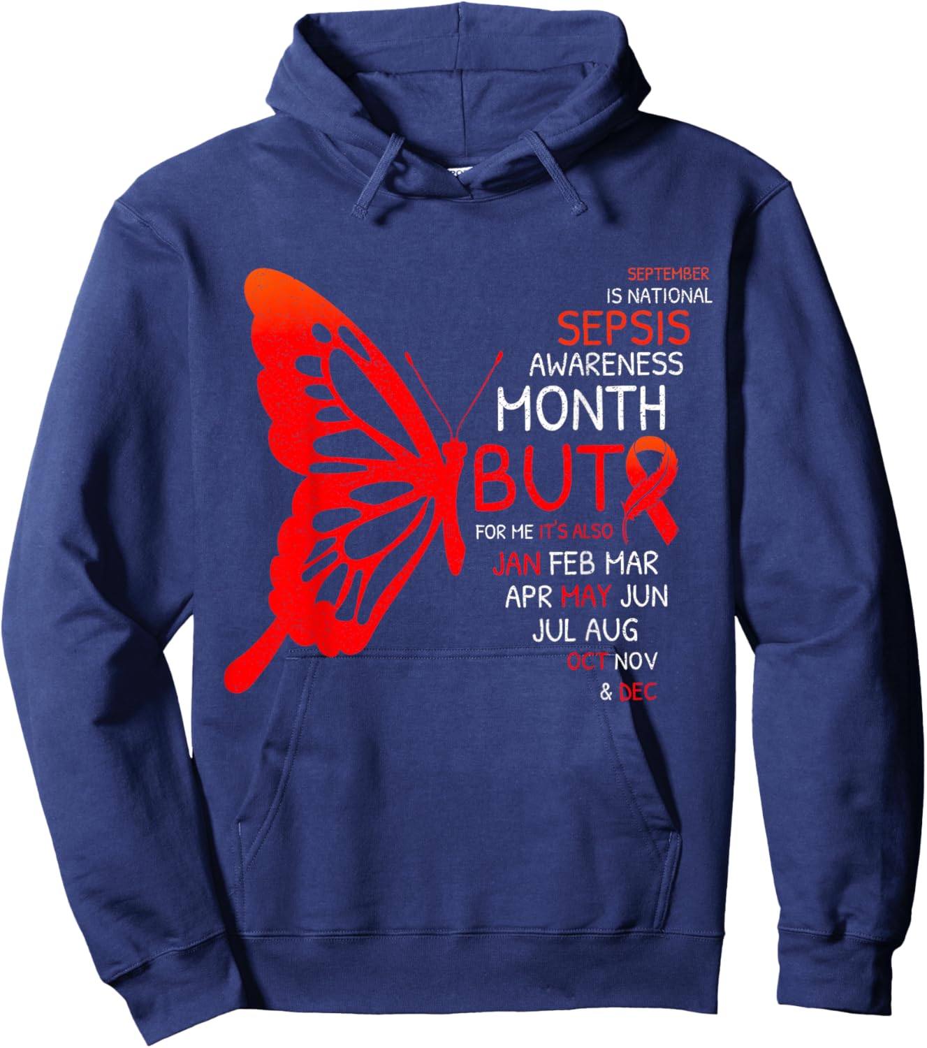 September is Sepsis Awareness Month Hoodie - Hoodie | Navy