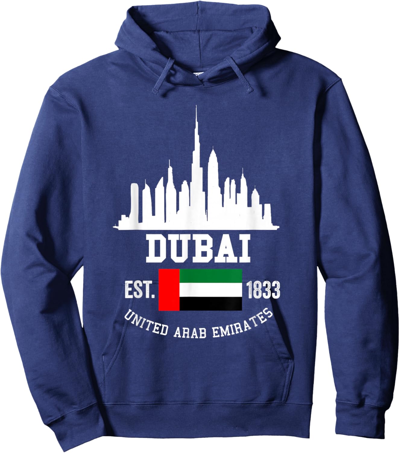 Dubai Souvenir Skyline UAE United Arab Emirate Reminder Hoodie - Hoodie | Navy
