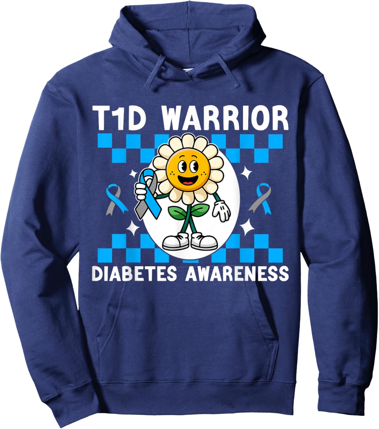 T1D Warrior Type 1 Diabetes Awareness Diabetic kids Hoodie - Hoodie | Navy