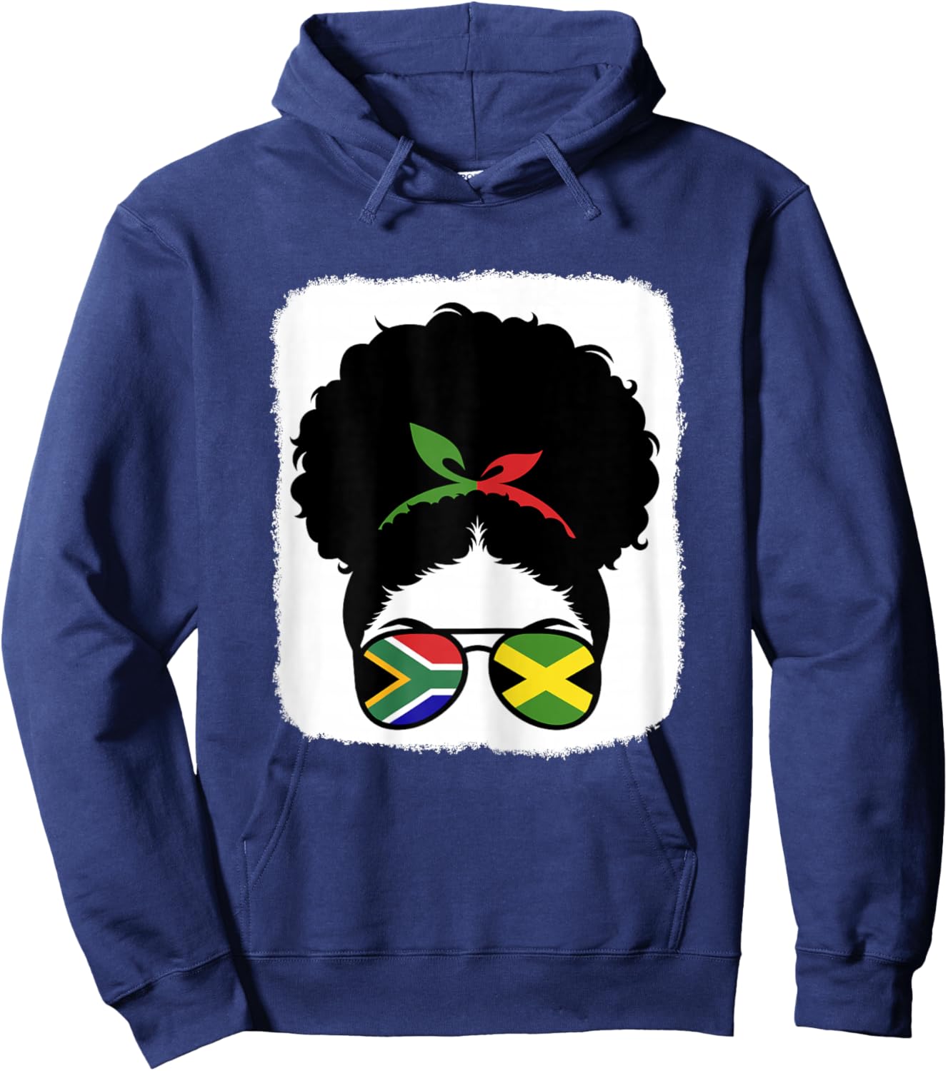 South Africa and Jamaica Mix Half South African Jamaican Hoodie - Hoodie | Navy