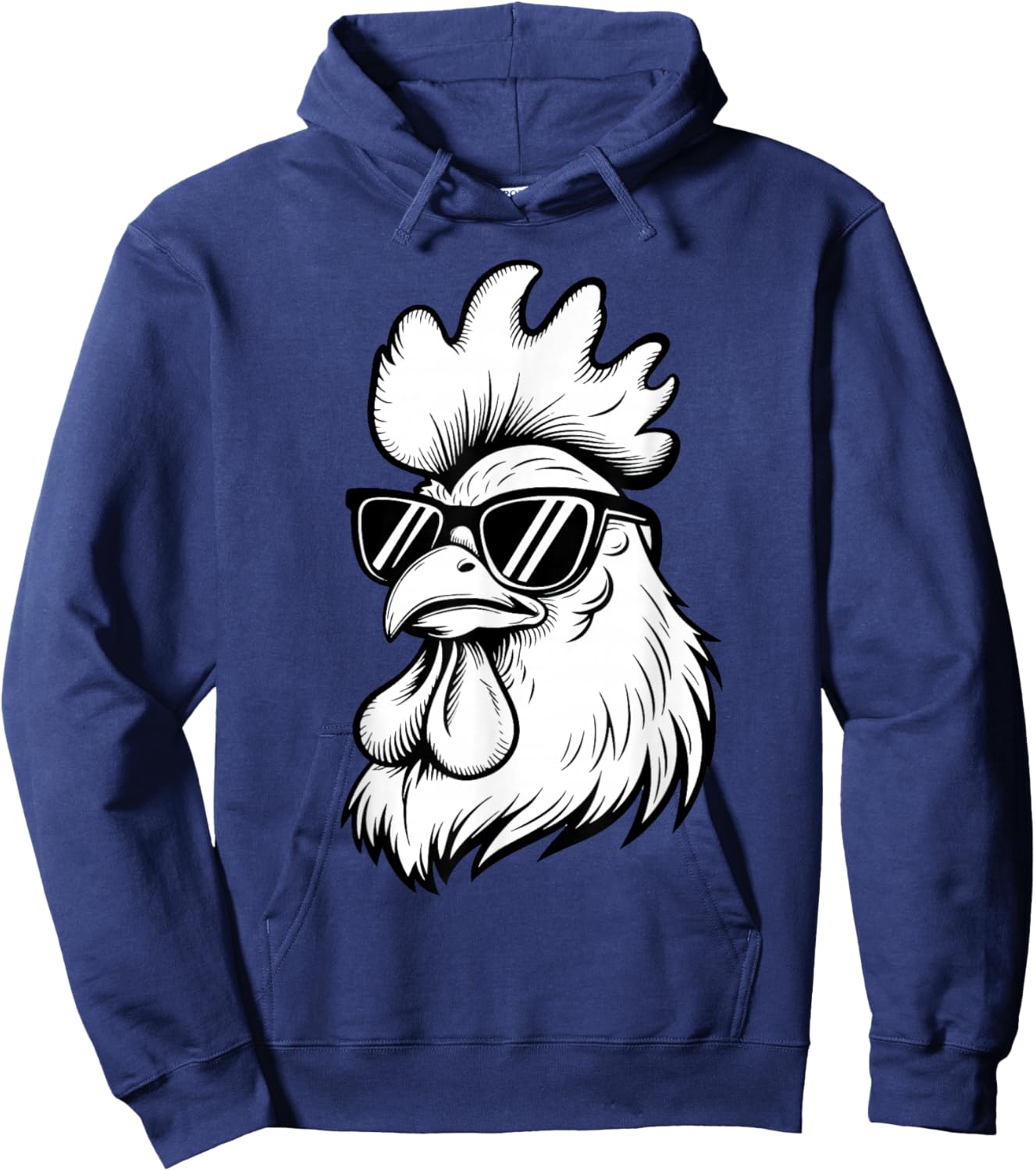Funny Chicken With Sunglasses Chicken Farm Animals Lover Hoodie - Hoodie | Navy
