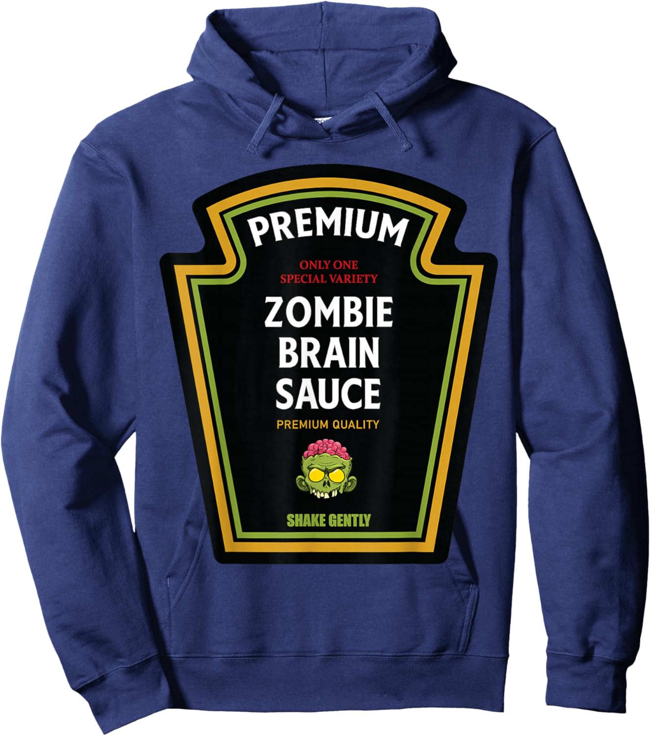 Zombie Brain Sauce 2024 Halloween Ketchup Matching Costume Hoodie - Hoodie | Navy