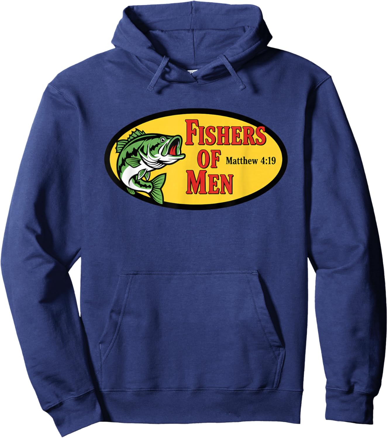 Christian Fishers of Men Matthew 4:19 Fishing Design Hoodie - Hoodie | Navy