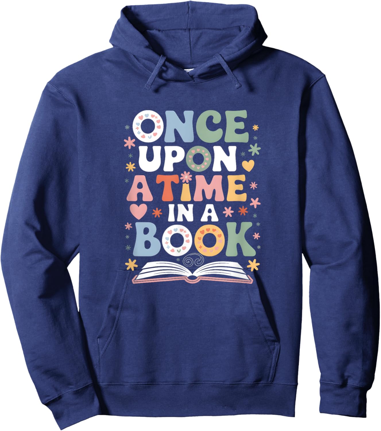 Once Upon a Time in a Book - Whimsical Storytelling Hoodie - Hoodie | Navy