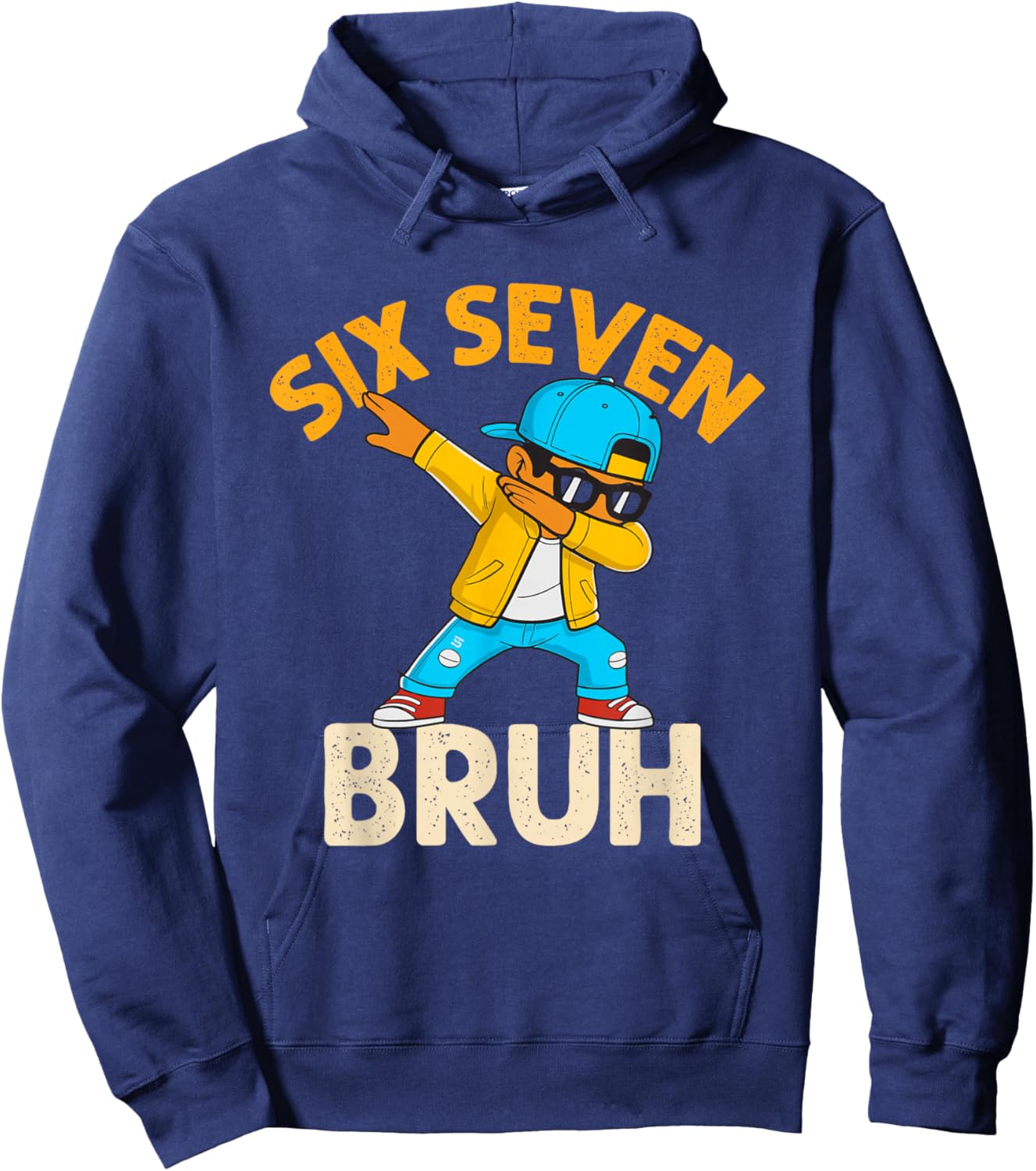 Dabbing Six Seven Bruh Kids 67 Meme 6 7 Numbers Funny Boys Hoodie - Hoodie | Navy