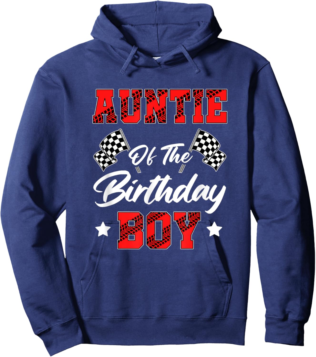 Race Car Auntie Of The Birthday Boy Racing Family Pit Crew Hoodie - Hoodie | Navy