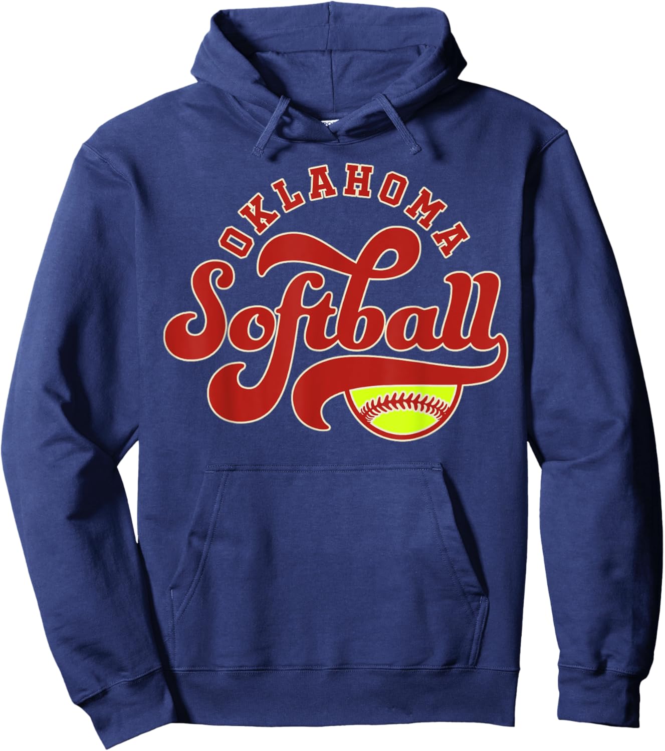 Oklahoma Softball Vintage Kids Team Retro Softball Fan Hoodie - Hoodie | Navy