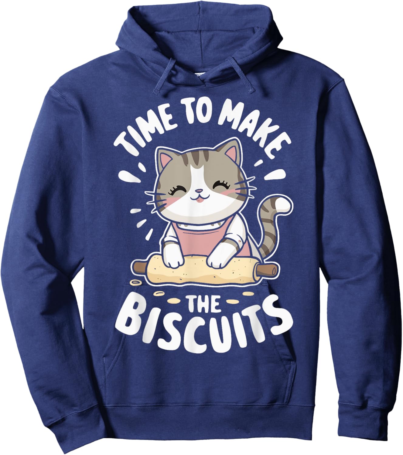 Time To Make The Biscuits Cat Hoodie - Hoodie | Navy