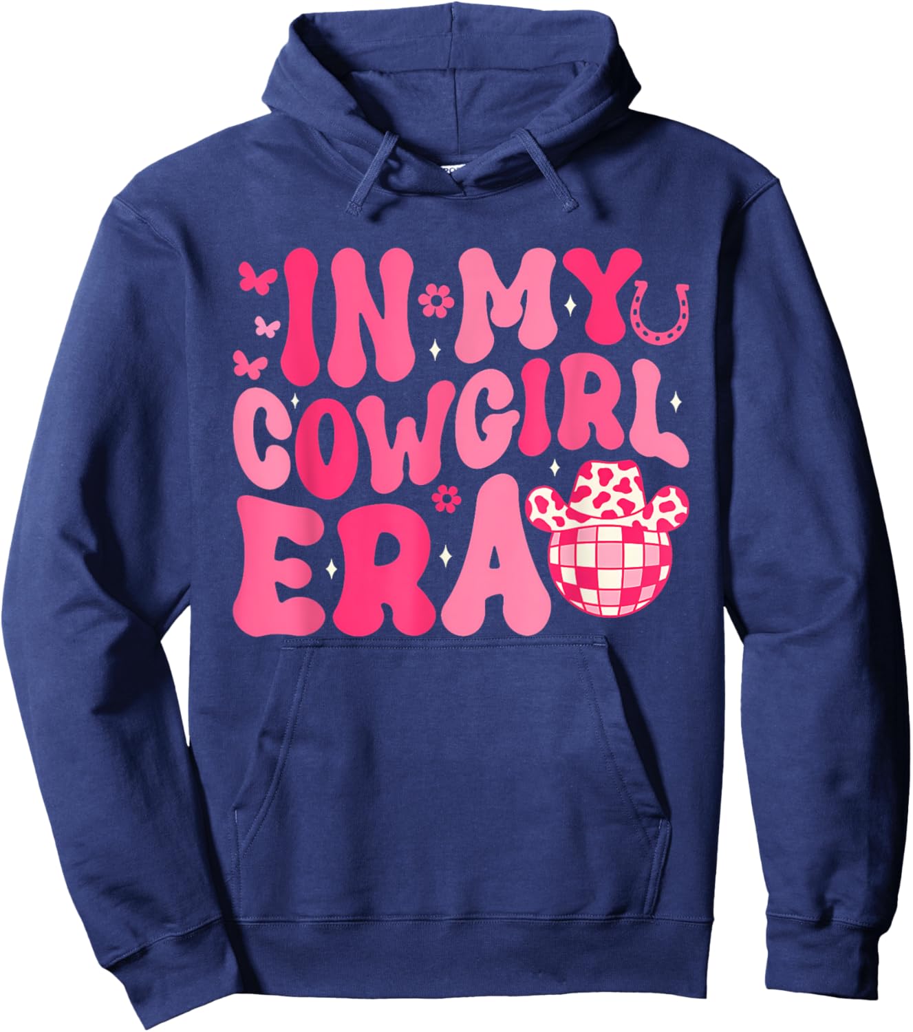 In My Cowgirl Era Groovy Cute Western Rodeo Cowgirl Hoodie - Hoodie | Navy