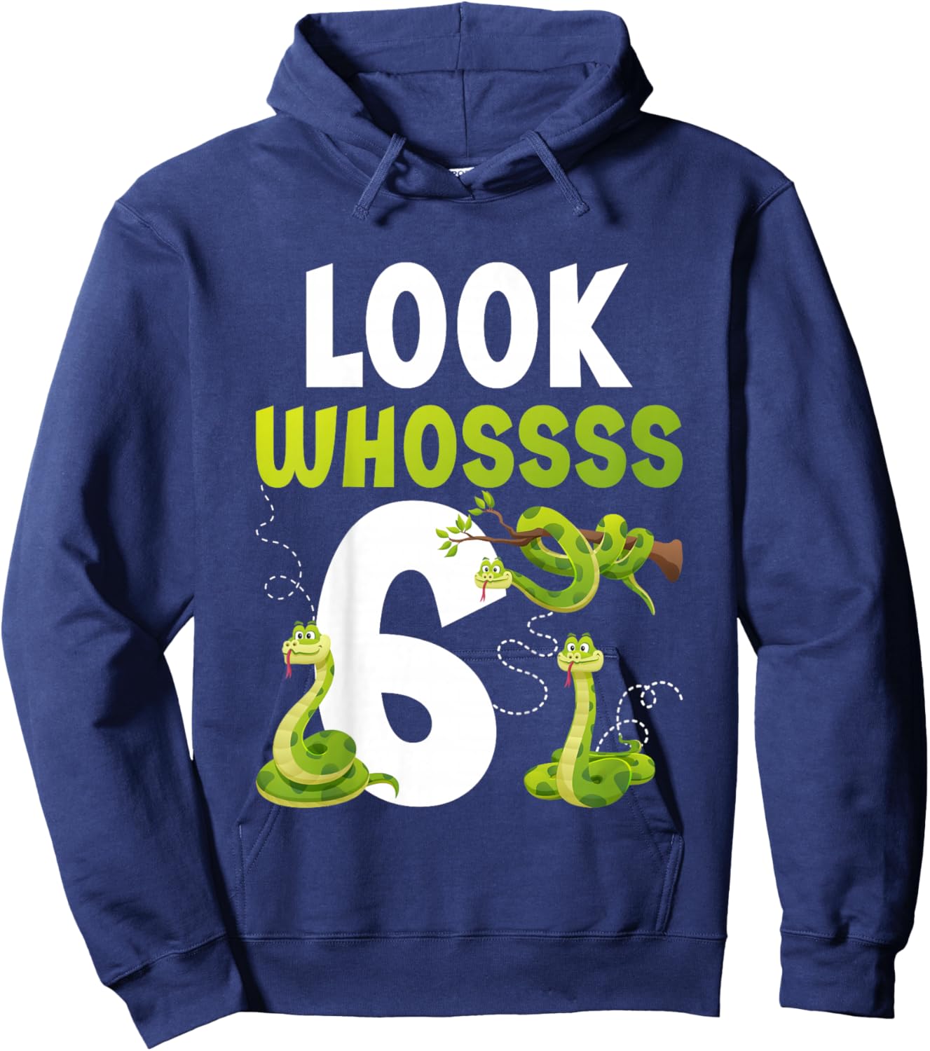 Kids 6th Reptile Birthday Six Year Old Snake Birthday Party Hoodie - Hoodie | Navy