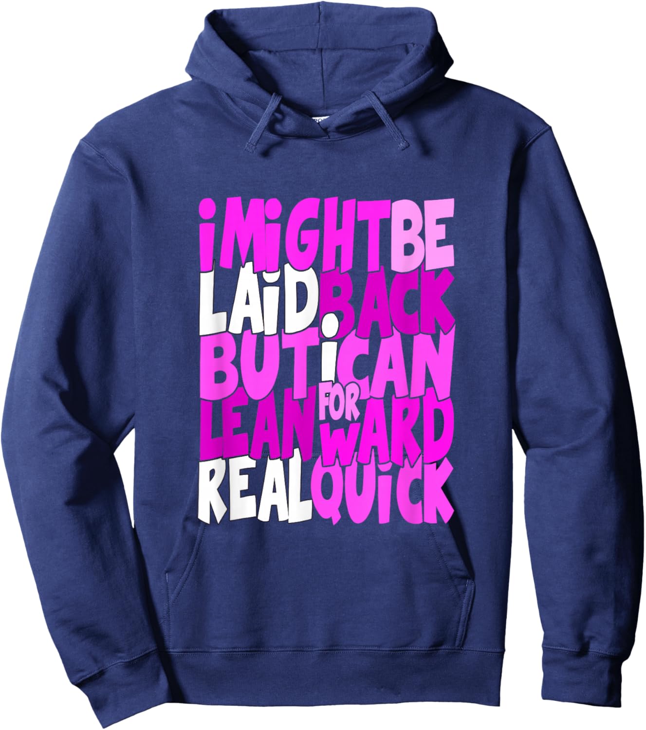 Pink Color Real Quick Pink Graphic Hoodie - Hoodie | Navy