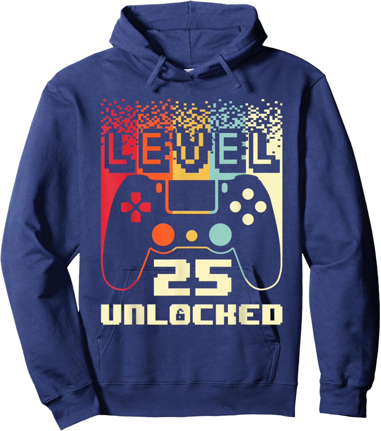 25th Birthday Level 25 Unlocked Gamer 25 Year Old Hoodie - Hoodie | Navy