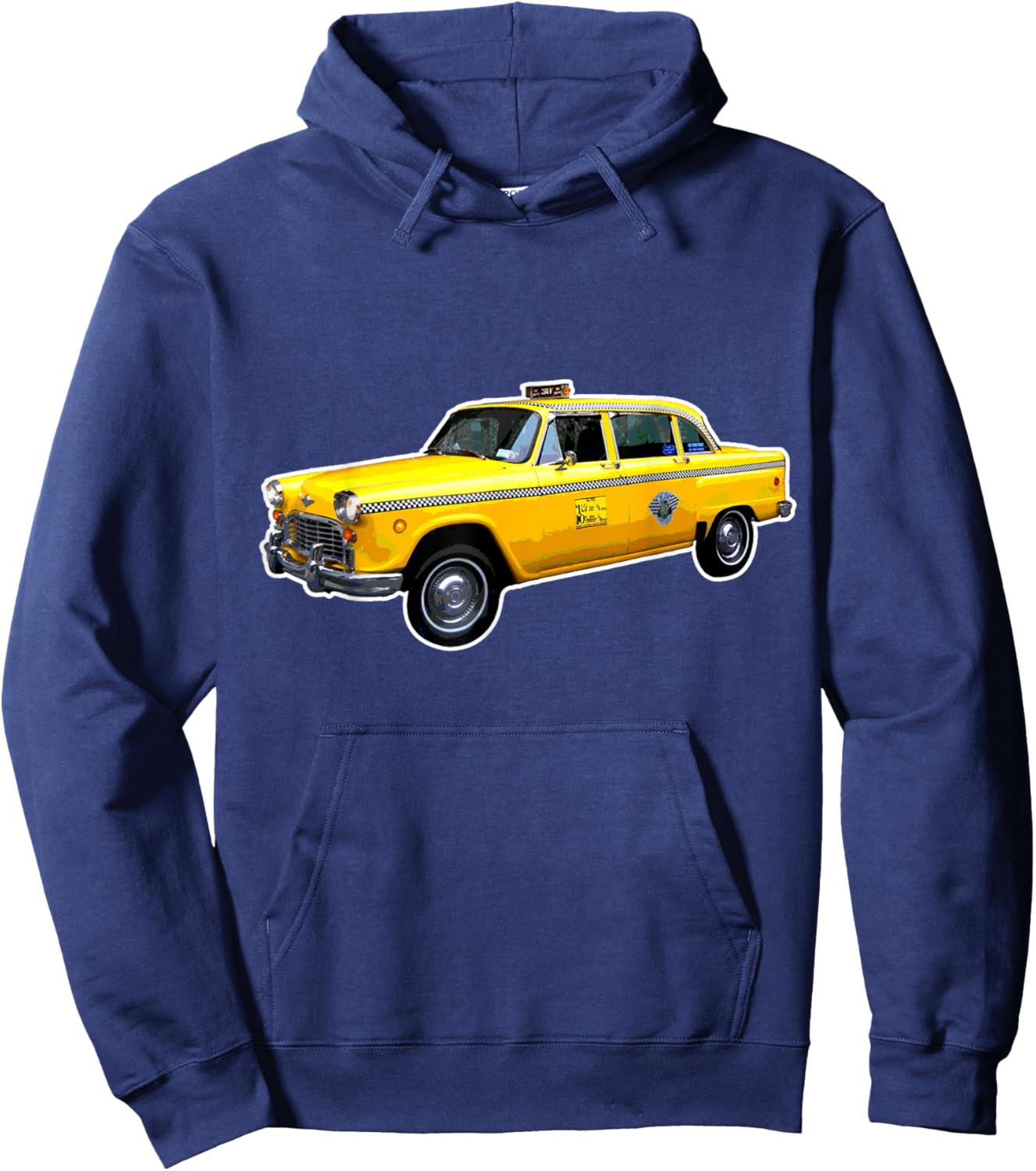 Empire State NY Co NYC Yellow Checker Taxi Cab Driver Retro New York City -Adults Hoodie - Hoodie | Navy