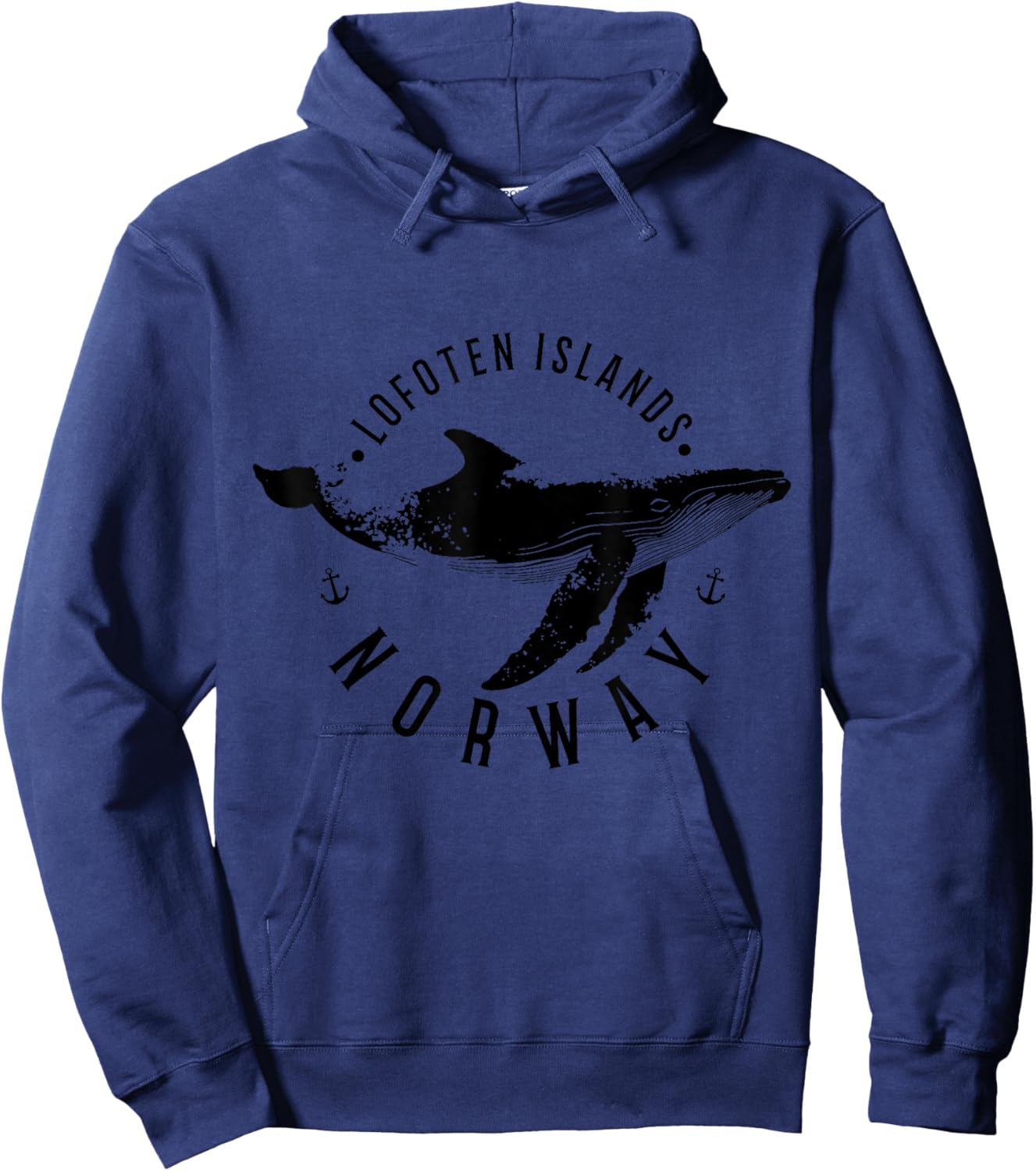 Lofoten Islands Norway Souvenir Norwegian Whale Ocean Hoodie - Hoodie | Navy