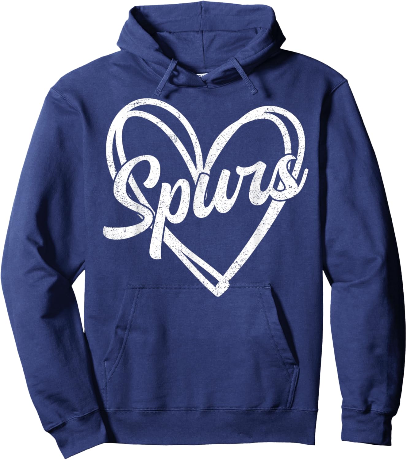Retro Vintage Spurs Heart Hoodie - Hoodie | Navy