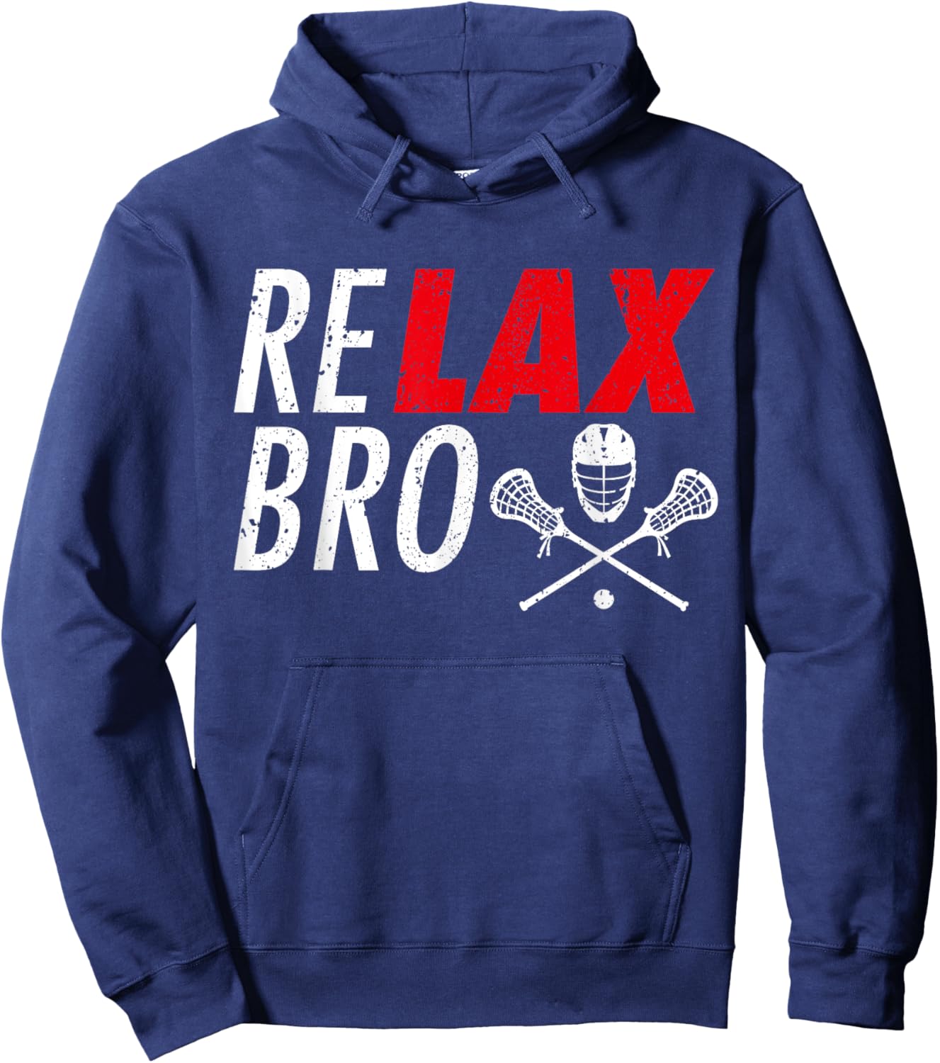 Relax Bro Funny Lacrosse Player Retro Style Kids Adult Hoodie - Hoodie | Navy