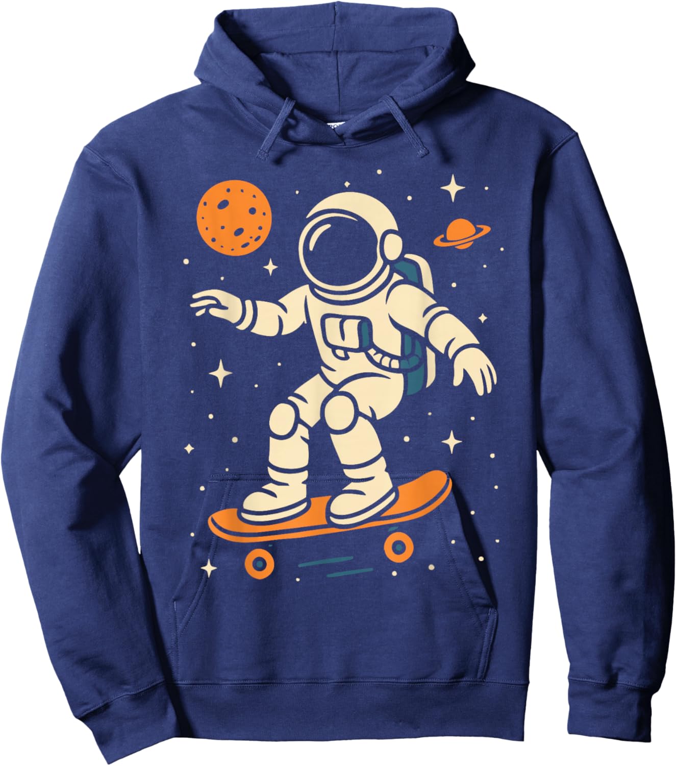 Space Astronaut Skateboard Planets Solar Systems Boys Hoodie - Hoodie | Navy
