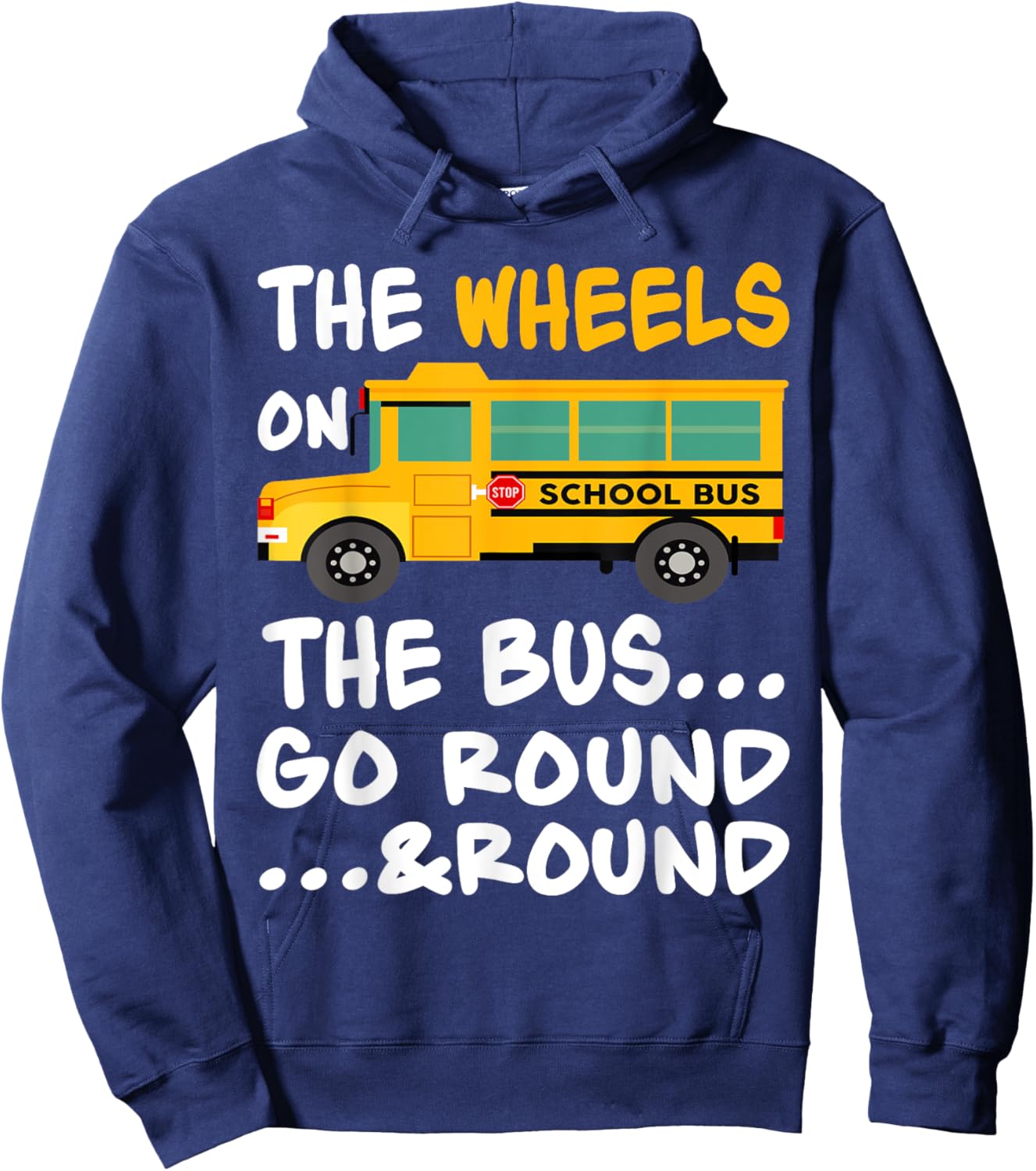 The Wheels On The Bus Toddler Kids Back To School Hoodie - Hoodie | Navy