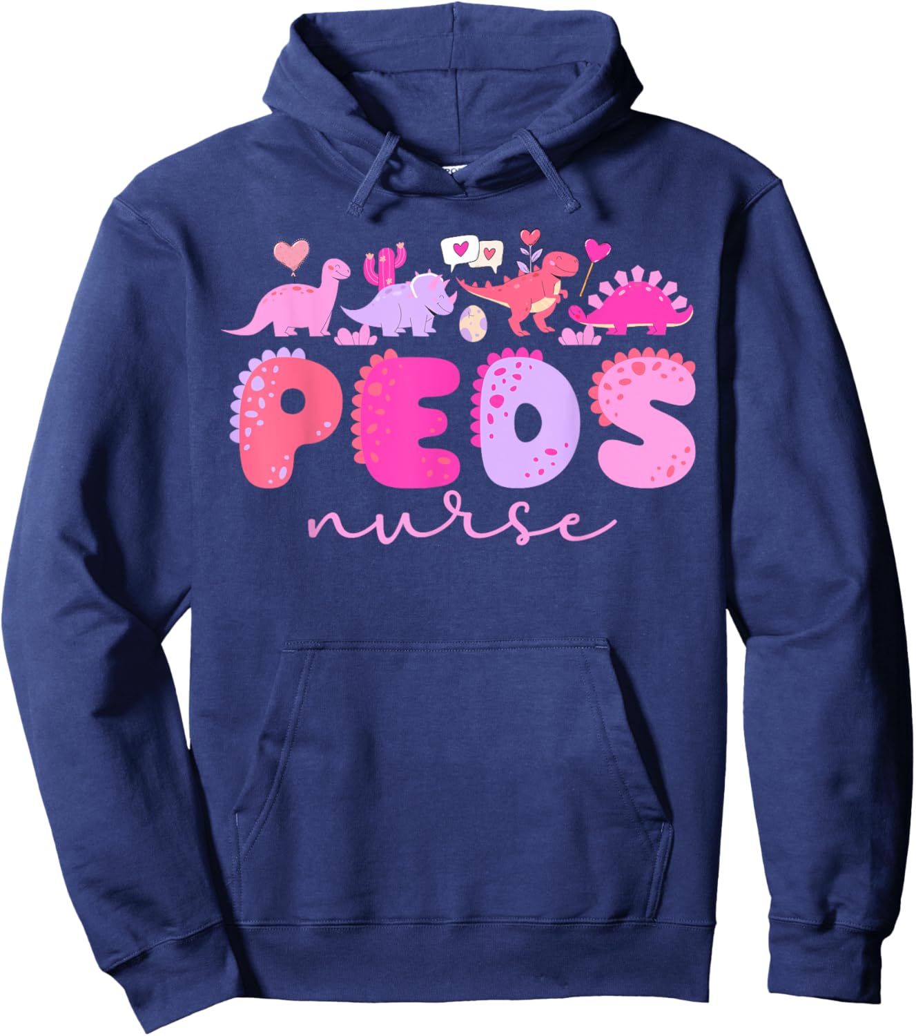 Valentine Peds Nurse Valentines Day Pediatric Nurse Hoodie - Hoodie | Navy