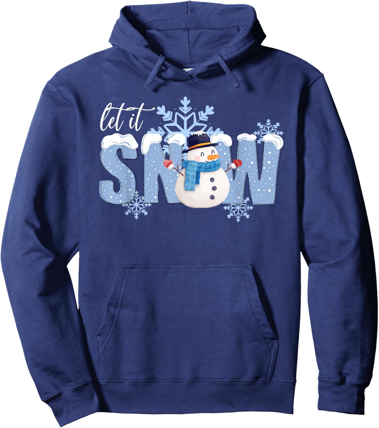 Best Winter Snow Art Women Snowman Snowflakes Hoodie - Hoodie | Navy