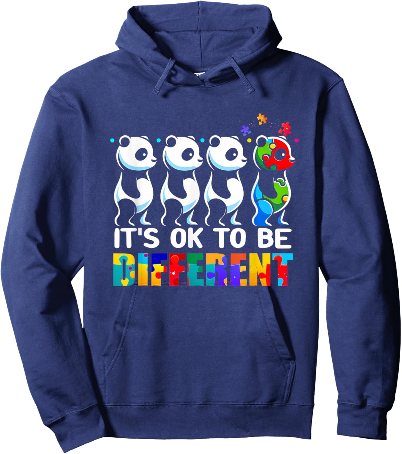 Autism Awareness Panda Kid Boys Its Ok ToBe Different Hoodie - Hoodie | Navy