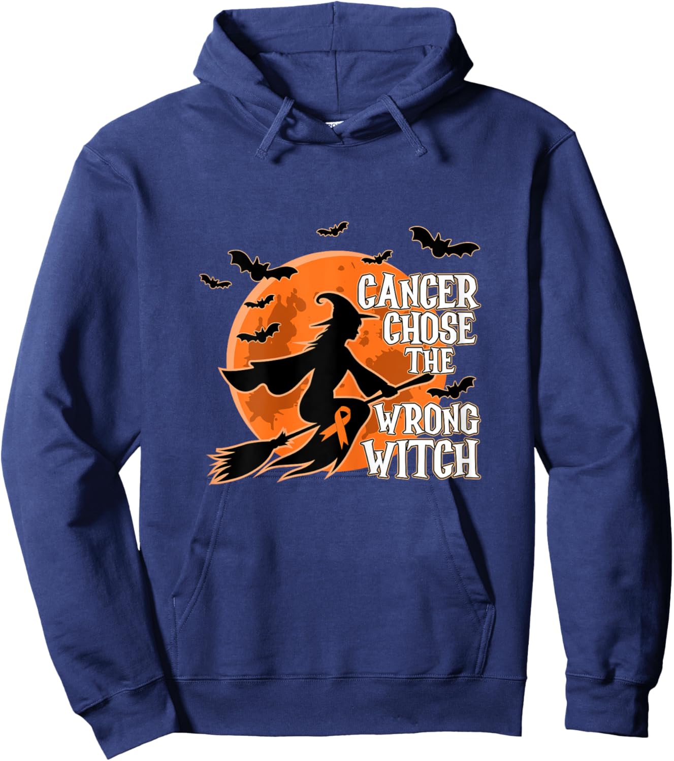 Cancer Chose The Wrong Witch Kidney Cancer Halloween Costume Hoodie - Hoodie | Navy