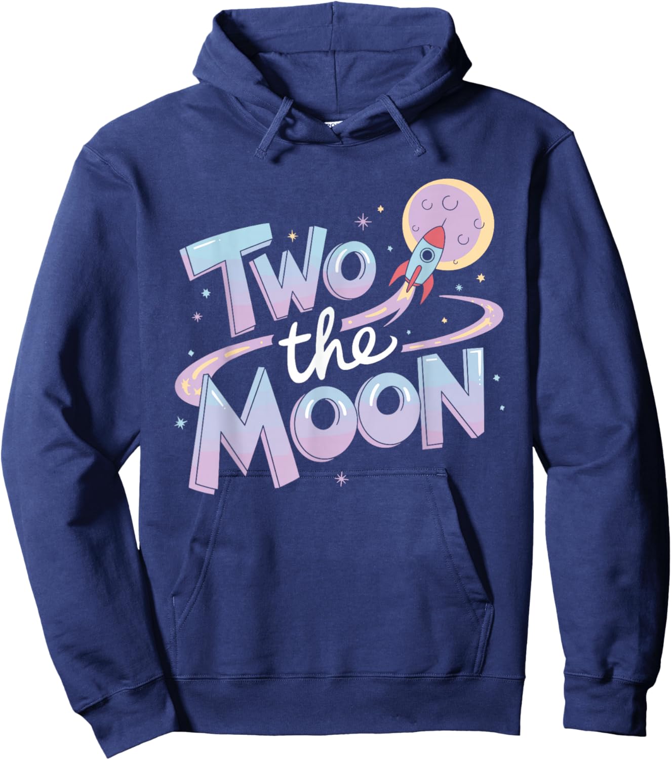 Two The Moon 2nd Birthday Girl Boy 2 Year Old Toddler Hoodie - Hoodie | Navy