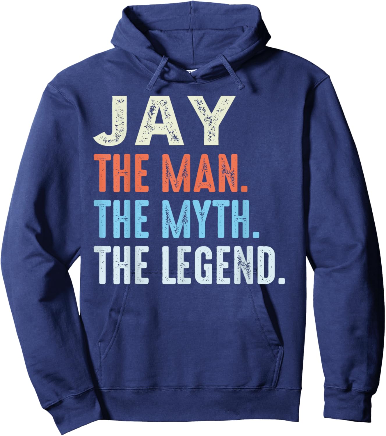 JAY The Legend Name Personalized Cute Idea Men Vintage JAY Hoodie - Hoodie | Navy