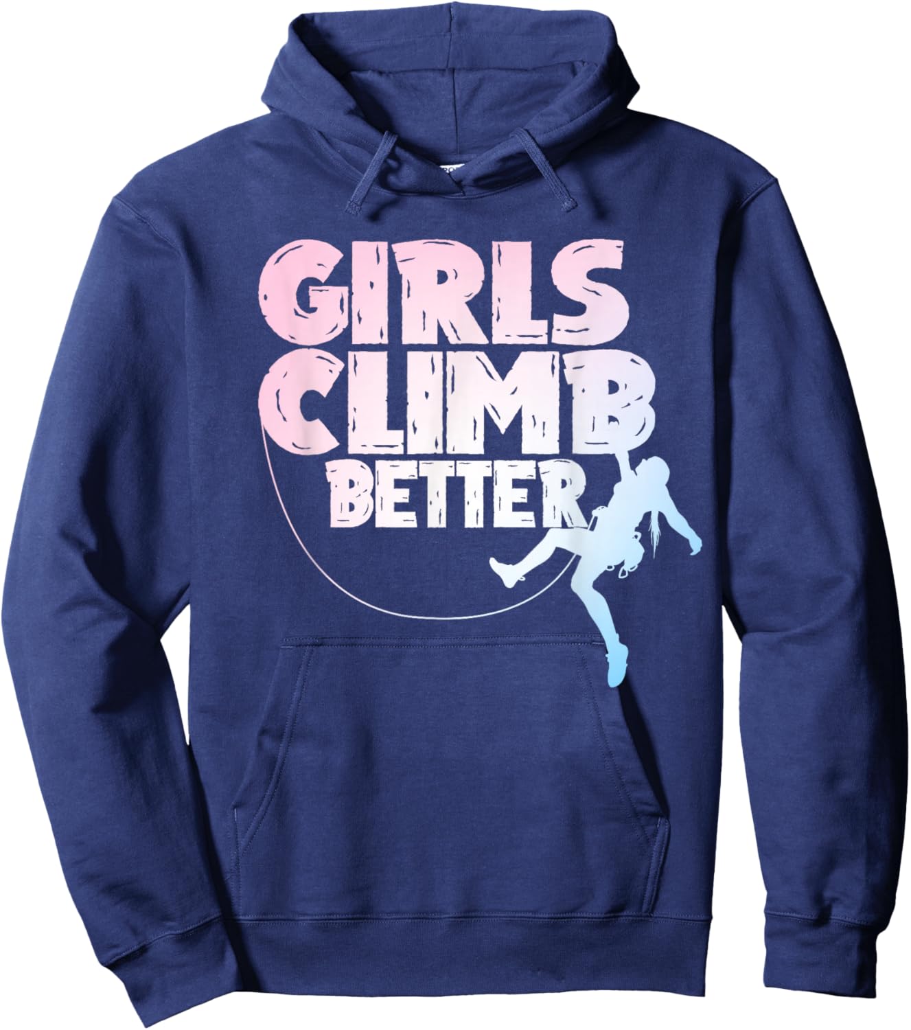 Cool Rock Climber Art Girls Indoor Rock Climbing Hoodie - Hoodie | Navy