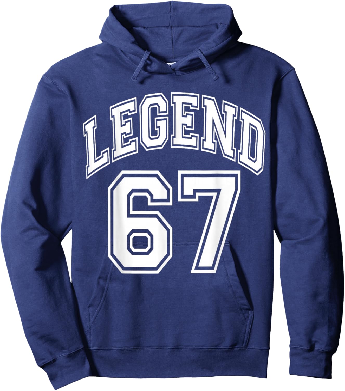 Legend 67 Number Varsity Team - 67th Birthday & 67 Years Old Hoodie - Hoodie | Navy