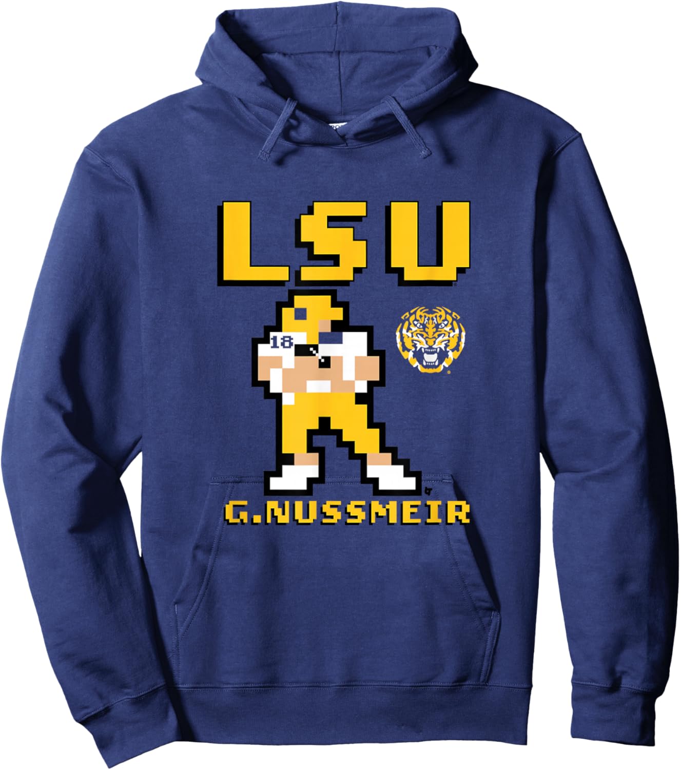 Garrett Nussmeier - Retro Baller - LSU Tigers Football Hoodie - Hoodie | Navy