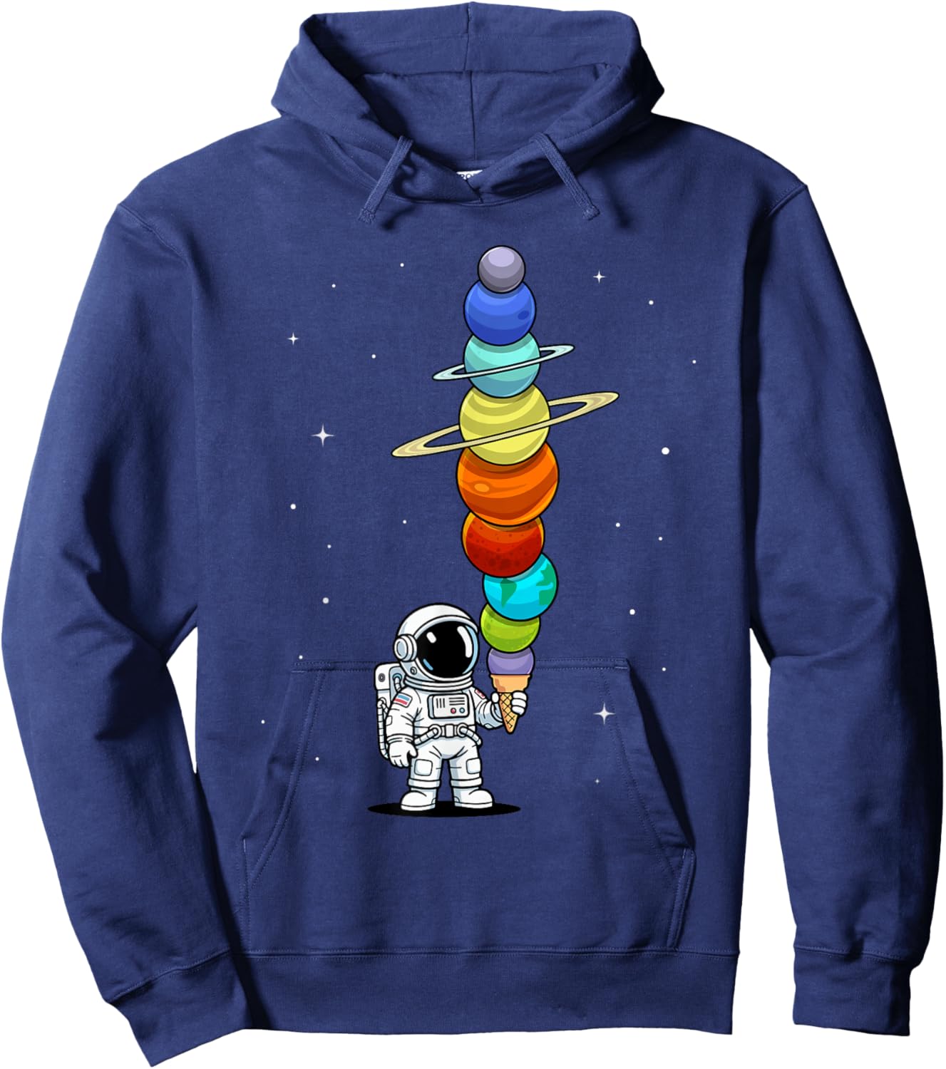 Space Astronaut Ice Cream Cone Planets Solar Systems Boys Hoodie - Hoodie | Navy
