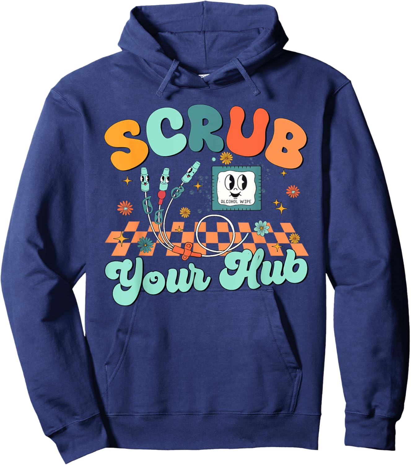 Scrub Your Hub Funny ER Nurse Clinical Preceptor Instructor Hoodie - Hoodie | Navy