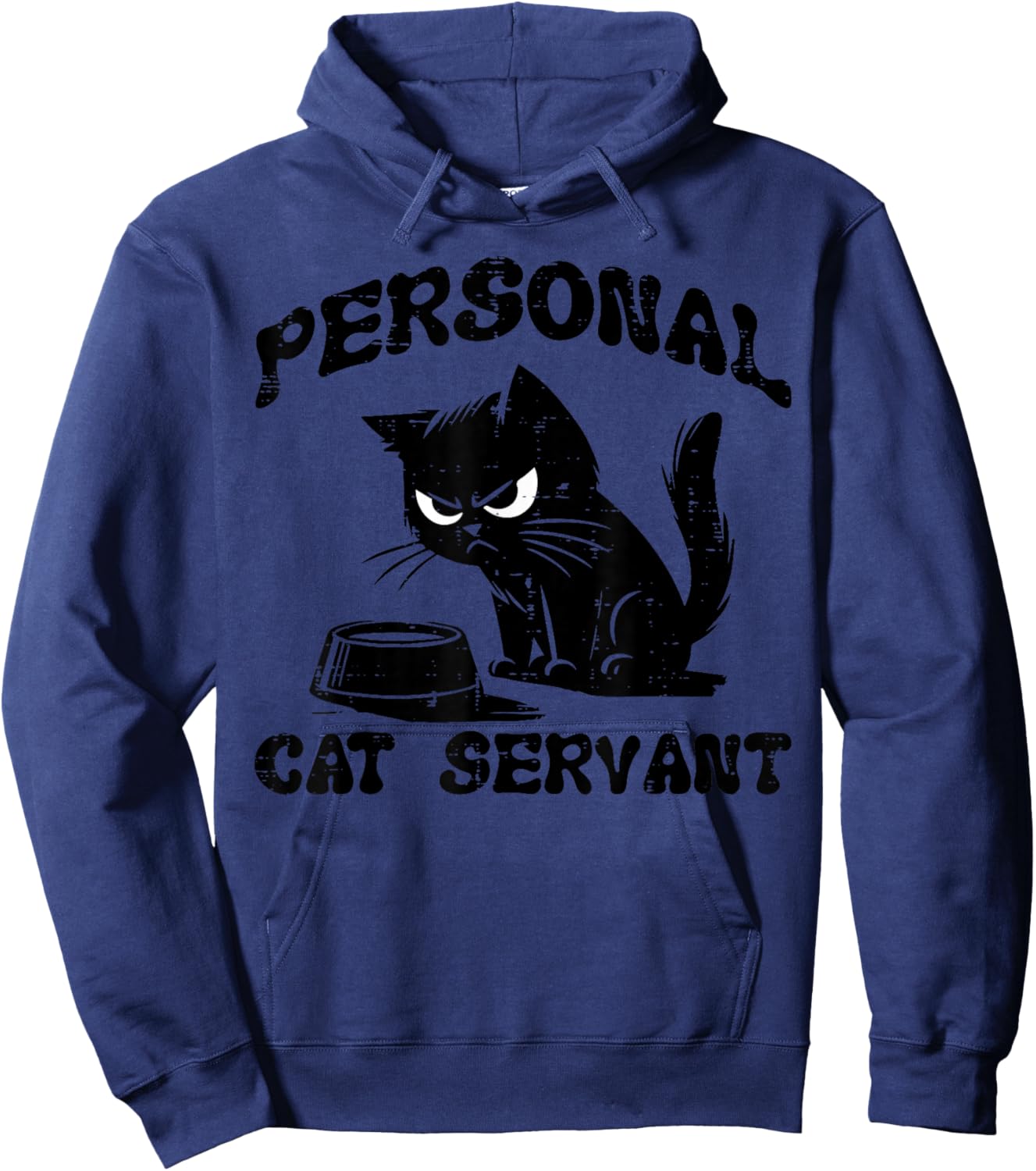 Personal Cat Servant Funny Kitten Kitty Owner Women Men Kids Hoodie - Hoodie | Navy