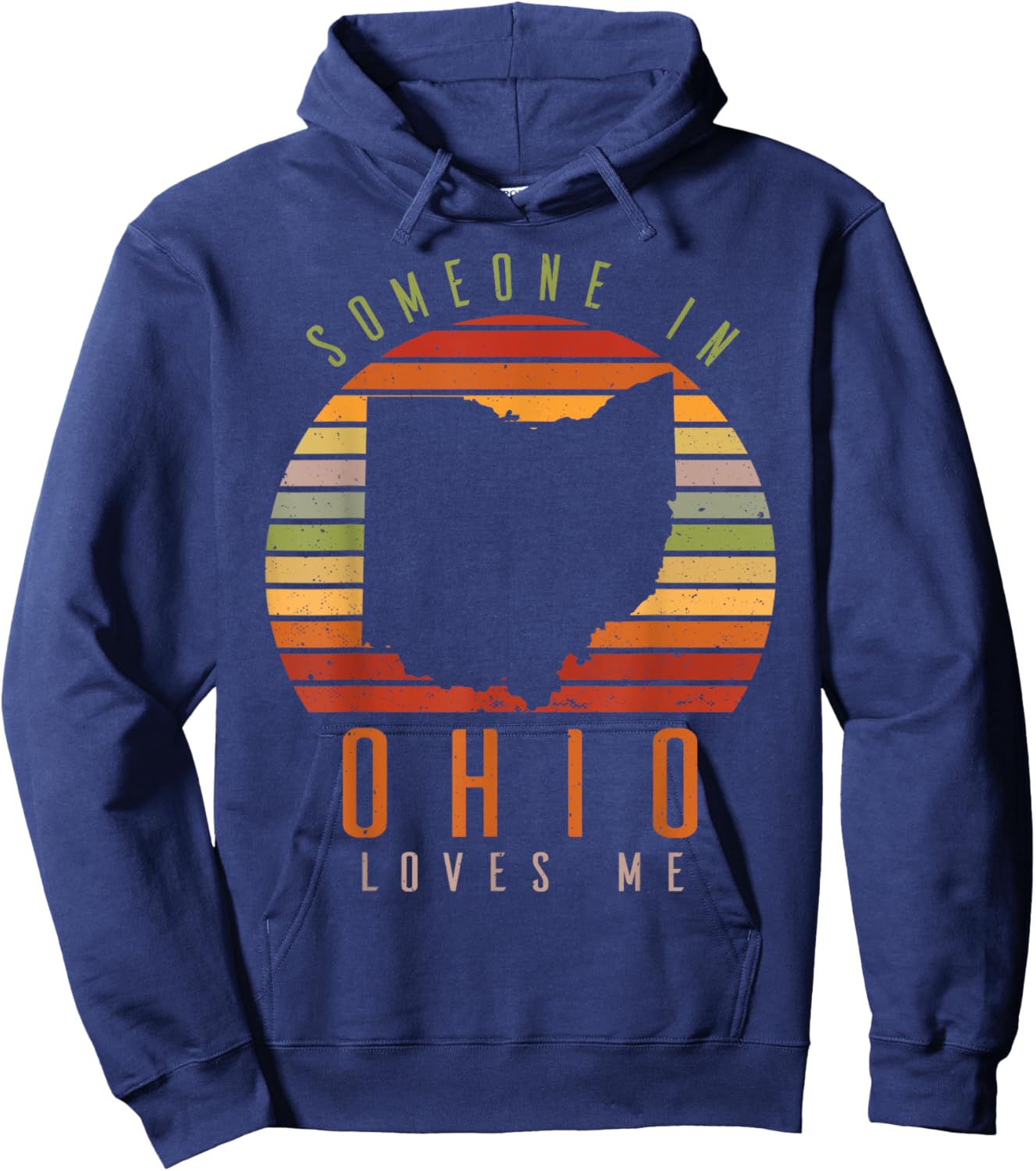 Someone In Ohio Loves Me Vintage State Retro Hoodie - Hoodie | Navy
