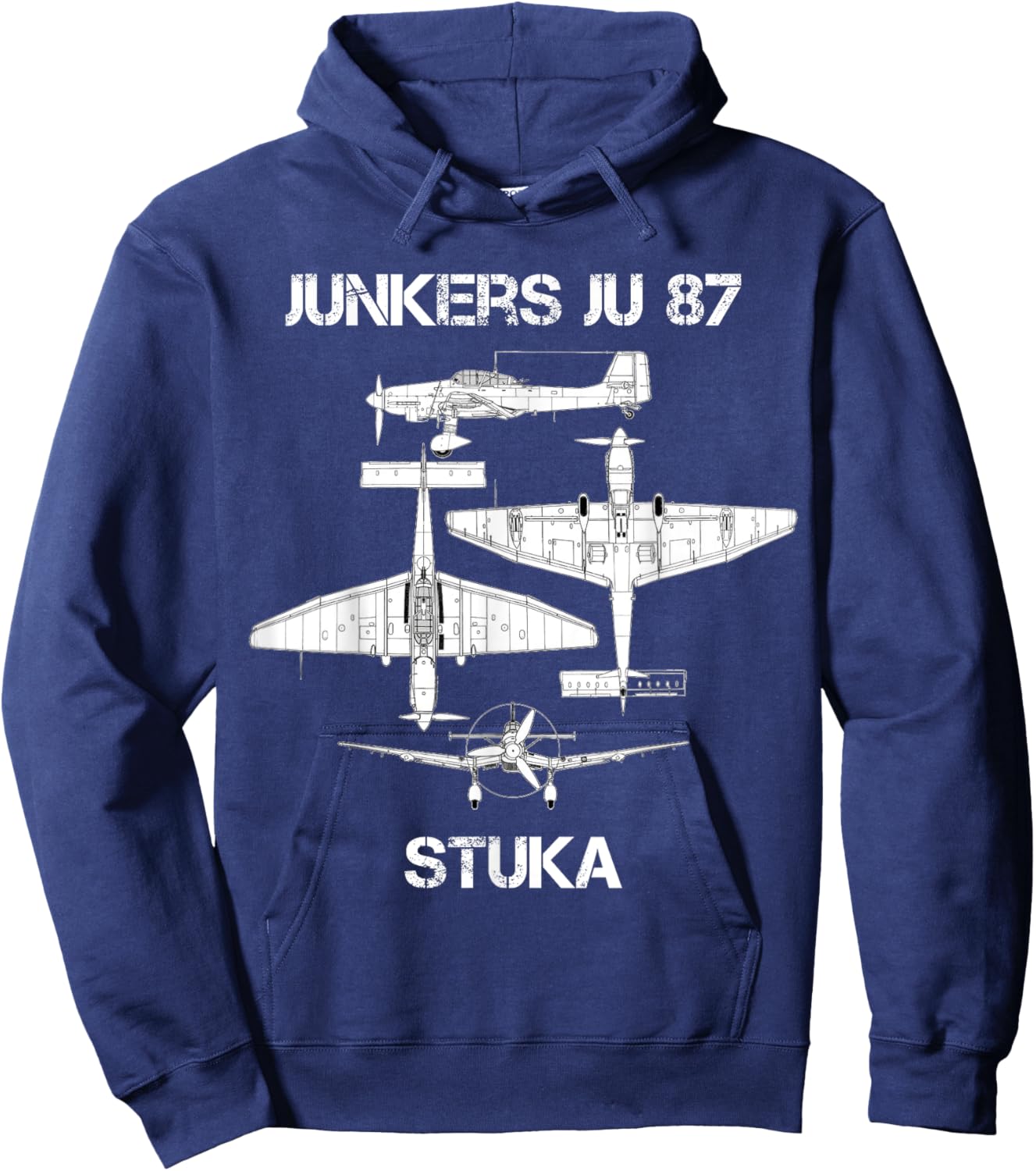 Junkers Ju 87 Stuka German WW2 Bomber Luftwaffe Airplane Hoodie - Hoodie | Navy