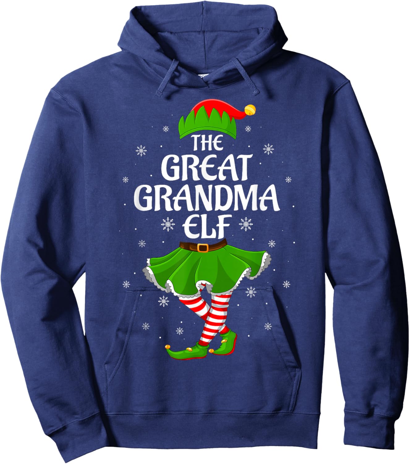 Great Grandma Elf Christmas Family Girls Women Elf Squad Hoodie - Hoodie | Navy