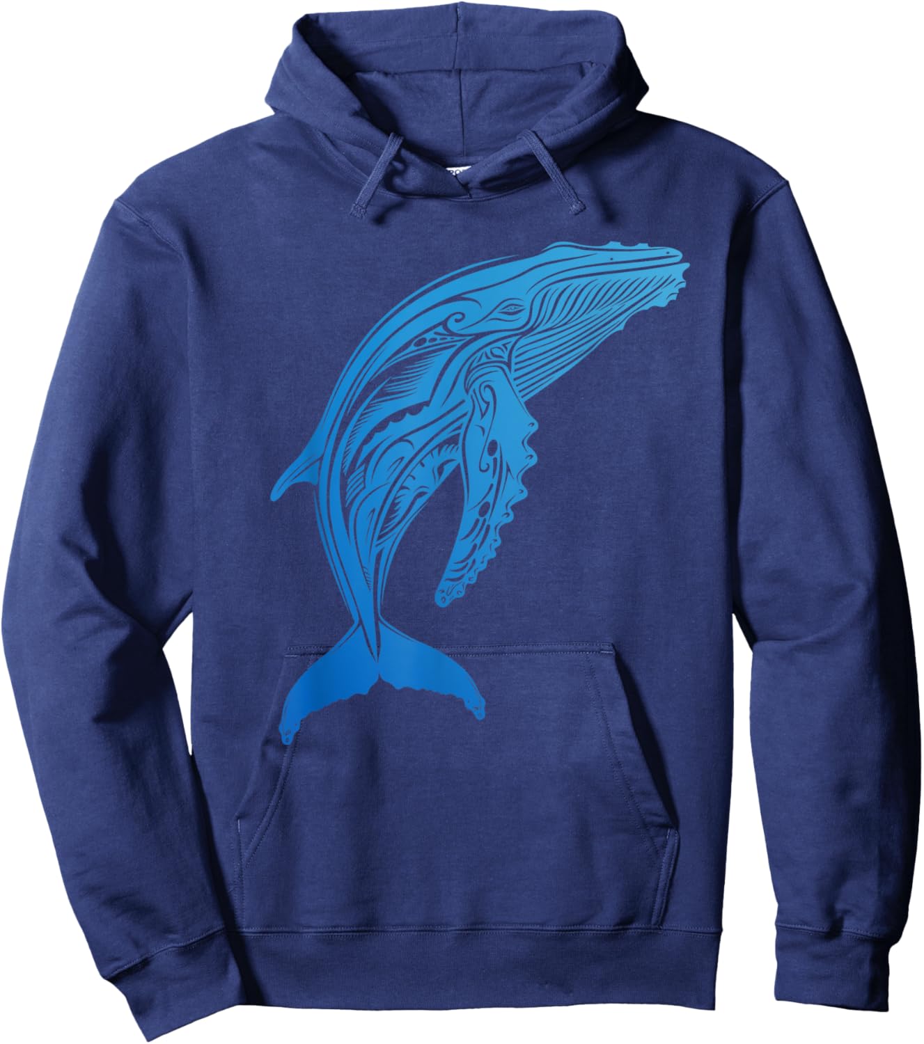 Humpback Whale Native Hawaiian - Hawaiian Tribal Hoodie - Hoodie | Navy