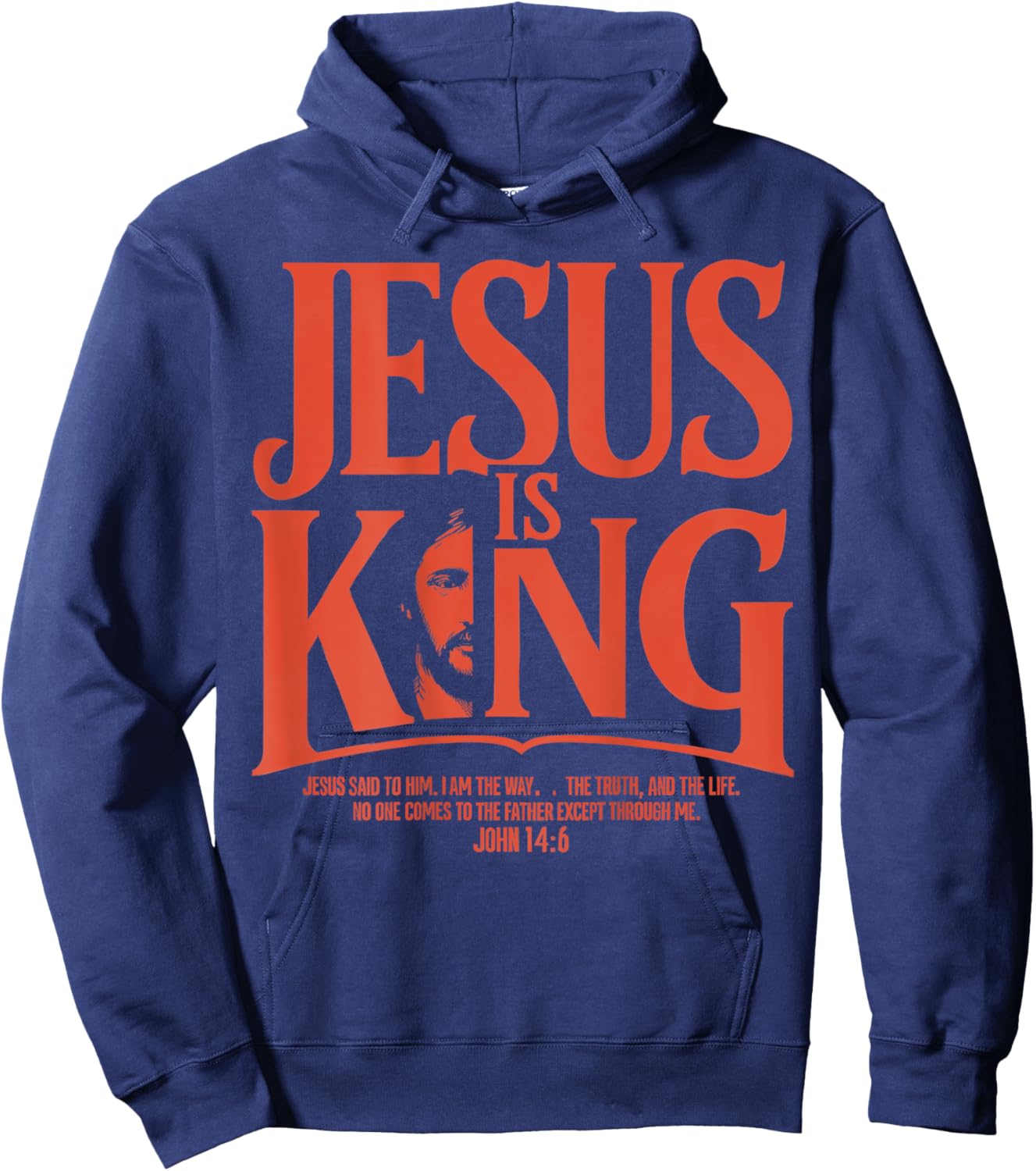 Jesus Is King - John 14:6 Christian Costume (Back Print) Hoodie - Hoodie | Navy