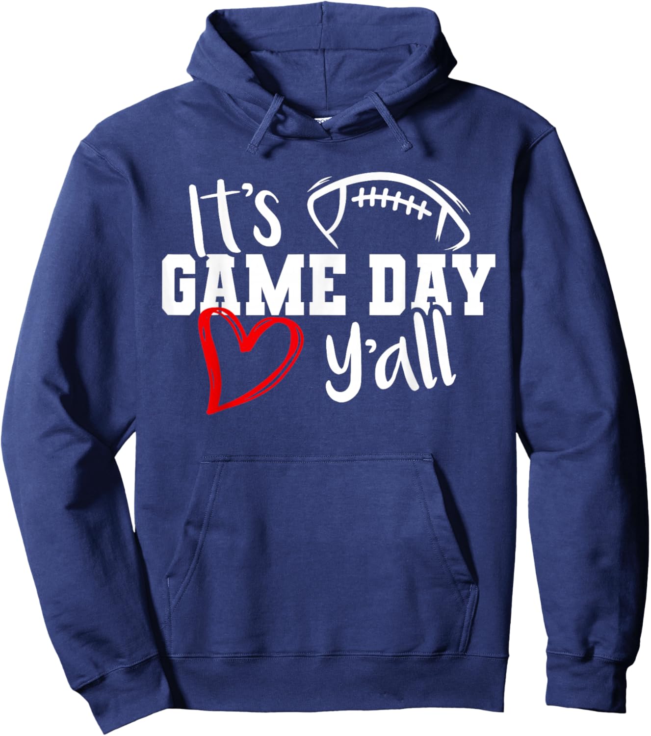 Its Game Day Yall Cute Super Football Bowl Heart Women's Hoodie - Hoodie | Navy
