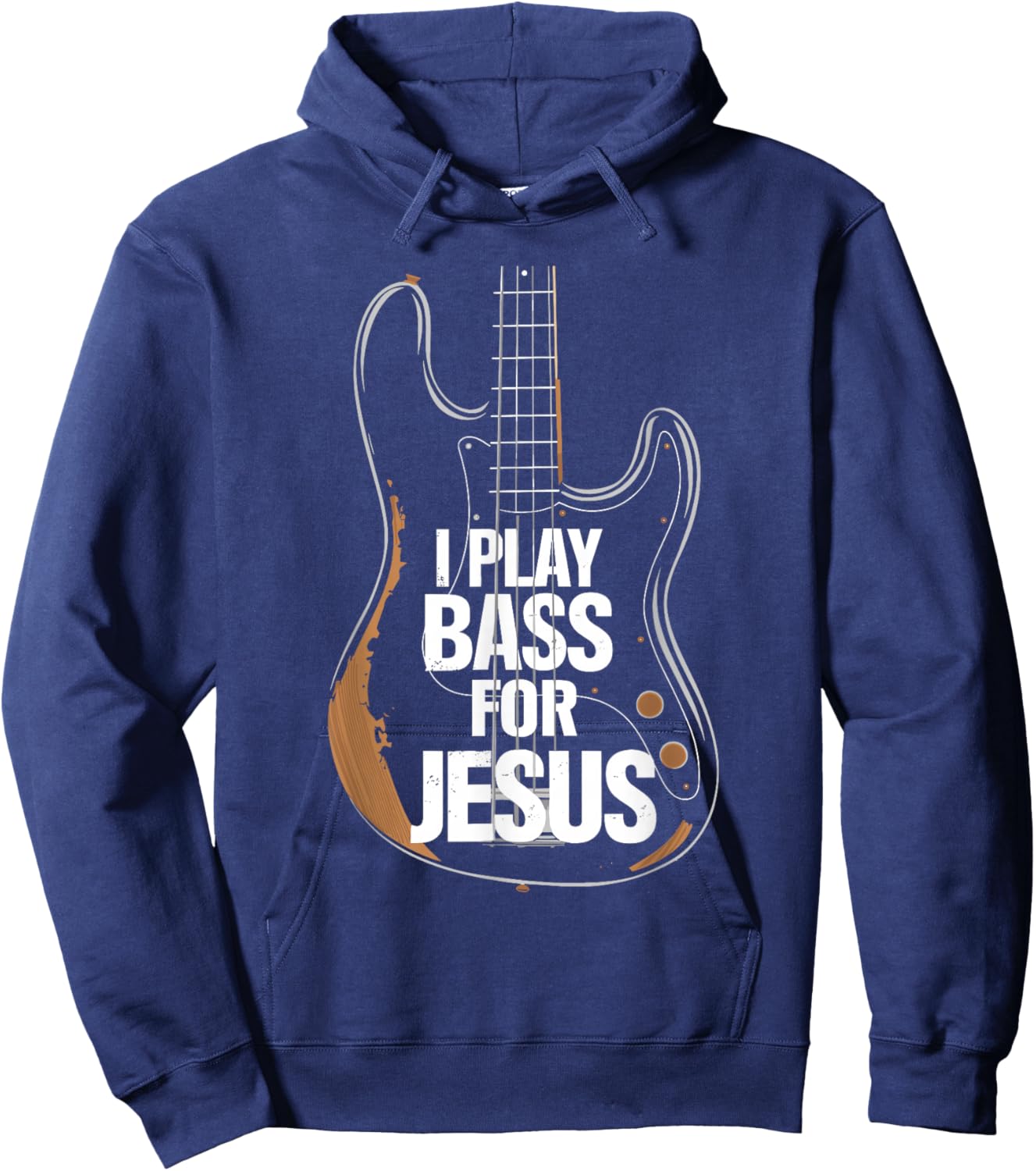 I Play Bass For Jesus, Bass Guitar and Christian Bassist Hoodie - Hoodie | Navy