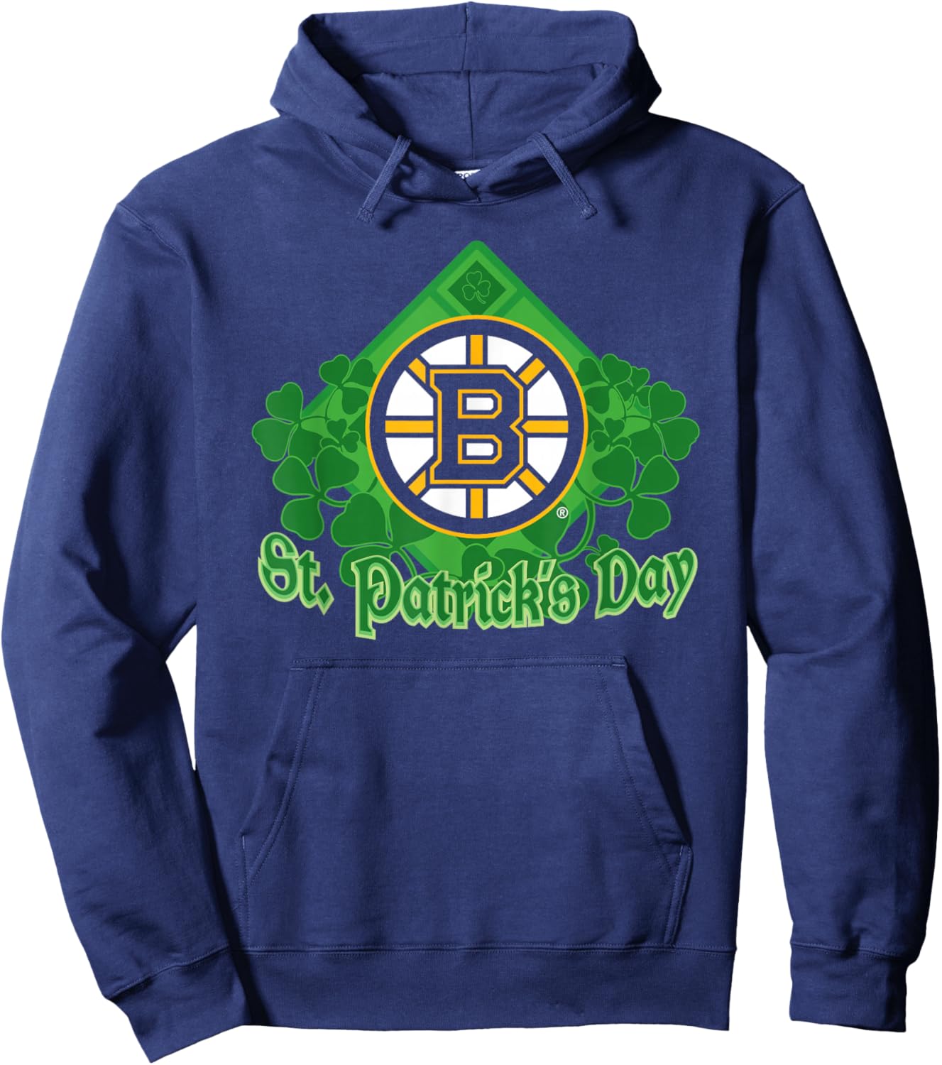 Boston Bruins St. Patrick's Day Black Officially Licensed Hoodie - Hoodie | Navy