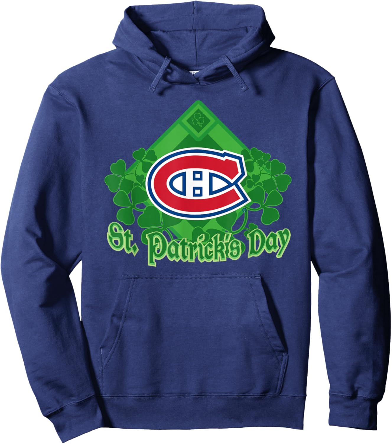 Montreal Canadiens St. Patrick's Day Black NHL Licensed Hoodie - Hoodie | Navy