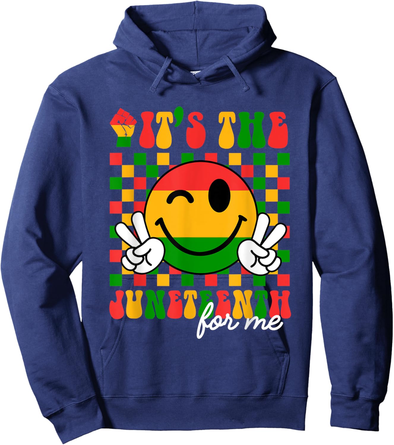 It's The Juneteenth For Me, Free-ish Since 1865 Smile Face Hoodie - Hoodie | Navy