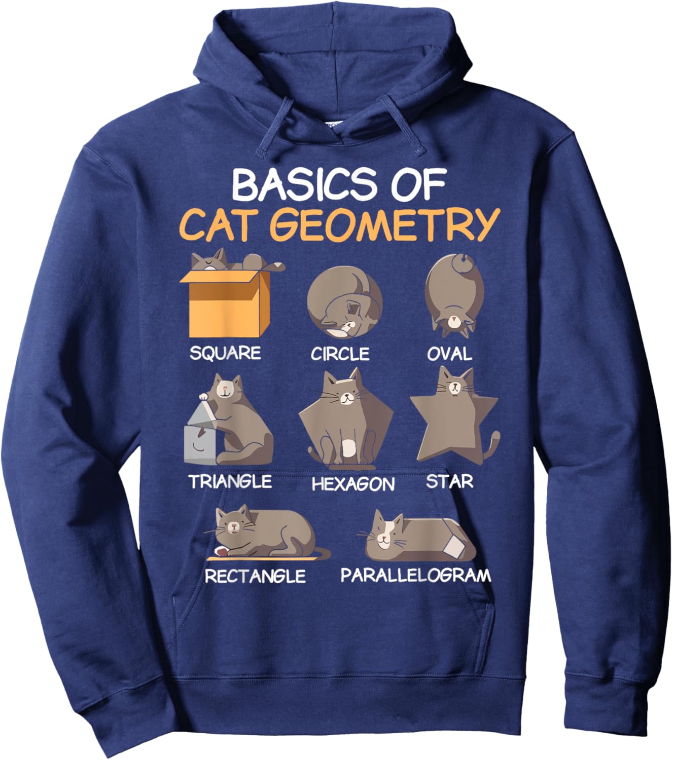 Cat Geometry Math Funny Cat Gifts For Cat Dad, Cat Mom, Kids Hoodie - Hoodie | Navy